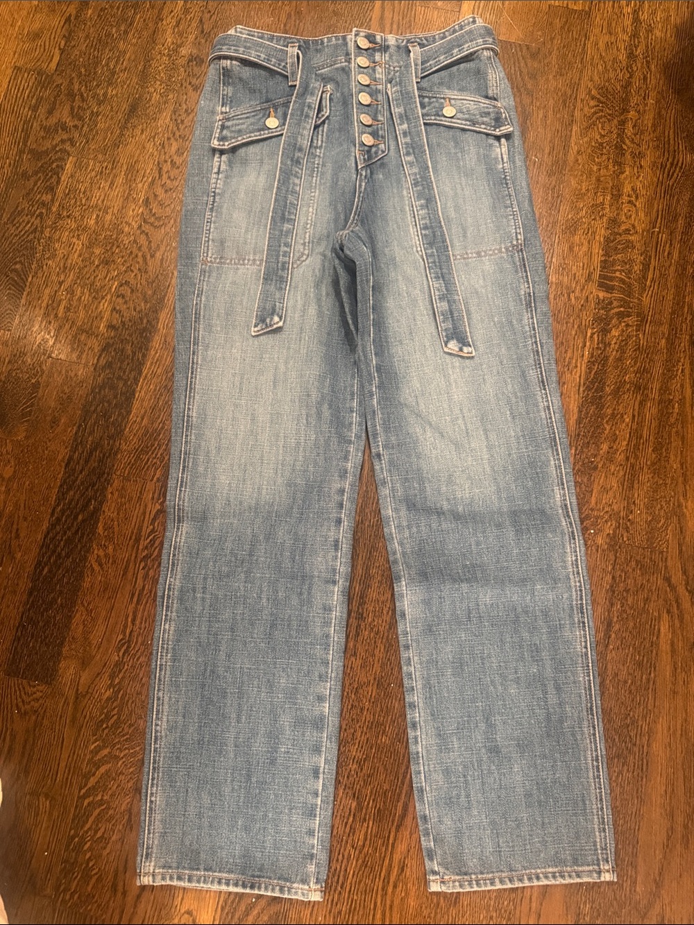 NWT Veronica Beard button fly straight leg jeans
